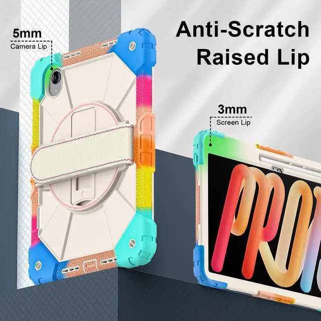 Alt view image 3 of 7 - Protective Case for Lenovo Tab idea Pro Gen 2 13 inch with Pencil Holder Rotatable Stand Shoulder Strap, Shockproof Cover for Lenovo Tab idea Pro Gen 2 13" 2026 Rainbow