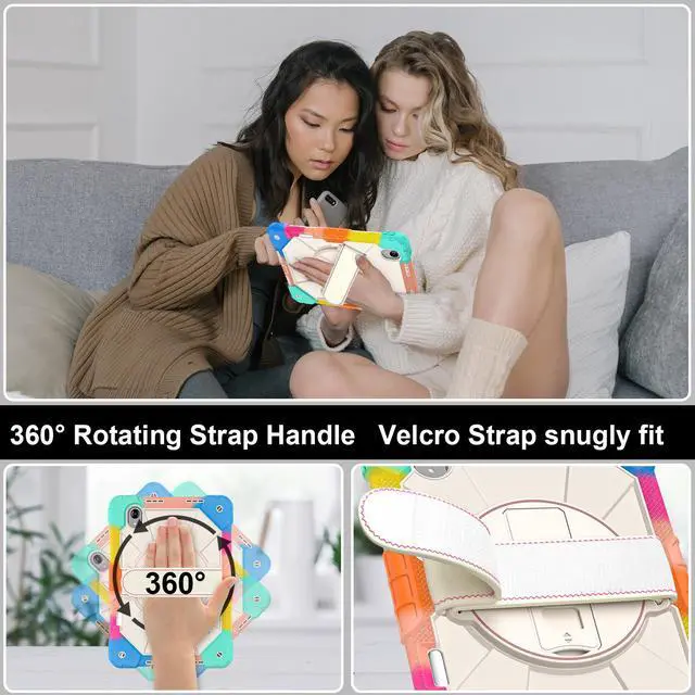 Alt view image 4 of 7 - Protective Case for Lenovo Tab idea Pro Gen 2 13 inch with Pencil Holder Rotatable Stand Shoulder Strap, Shockproof Cover for Lenovo Tab idea Pro Gen 2 13" 2026 Rainbow