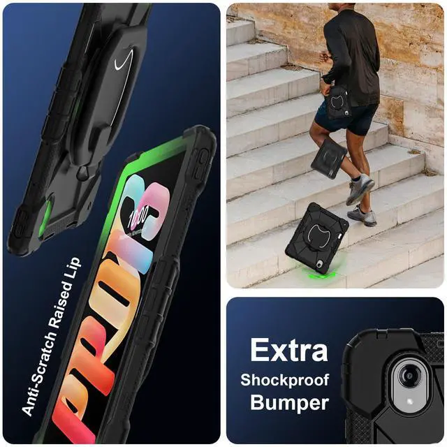Alt view image 3 of 7 - Case for Lenovo Tab idea Pro Gen 2 13 inch 2026, Heavy Duty Shockproof Cover with 360 Rotating Stand & Hand Strap Shoulder Strap