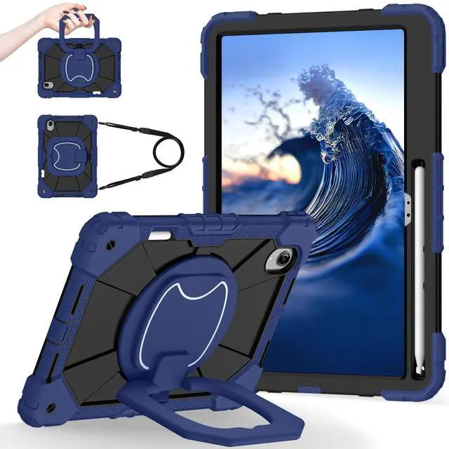 Main image of Case for Lenovo Tab idea Pro Gen 2 13 inch 2026, Heavy Duty Shockproof Cover with 360 Rotating Stand & Hand Strap Shoulder Strap Blue