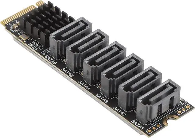 Main image of M.2 to SATA3.0 Adapter Card, 6Gbps High Speed ASM1166 M.2 M EKY PCIE3.0 to SATA Expansion Card Adapter with Smart Indicator for OS X, for, for Linux