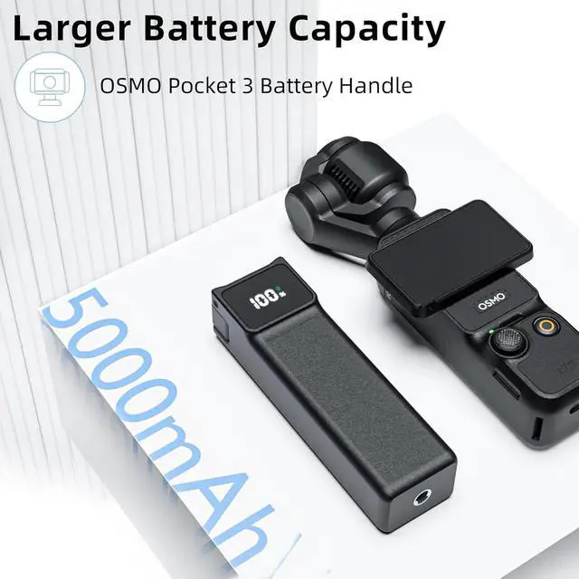 Alt view image 5 of 7 - Battery Handle For DJI osmo Pocket 3 / Pocket 4 Extended Accessories 5000mAh provides 180 Minutes Mobile Power With MINI Tripod Battery Handle(USB-C Does not support all output)