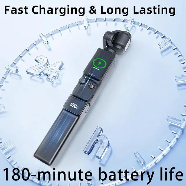 Alt view image 2 of 7 - Battery Handle For DJI osmo Pocket 3 / Pocket 4 Extended Accessories 5000mAh provides 180 Minutes Mobile Power With MINI Tripod Battery Handle(USB-C Does not support all output)