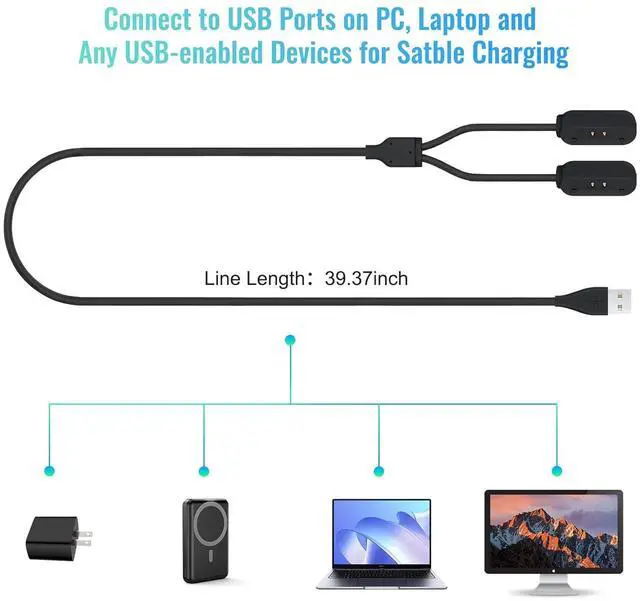 Alt view image 4 of 7 - 2-in-1 Portable Magnetic Quick Charge Cable | Anti-Lost Heavy-Duty | Replacement for Tractive Dog GPS Tracker | Travel-Friendly Compact USB Cord for Home & Outdoor