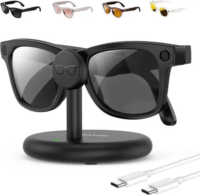 Main image of Meta Ray-Ban Smart Glasses Charger Stand, Charging Dock for Ray-Ban Meta Wayfarer, Headliner, Skyler Gen 1/2 & Oakley Meta HSTN, USB-C Safe Charging Base with Multi-Protection