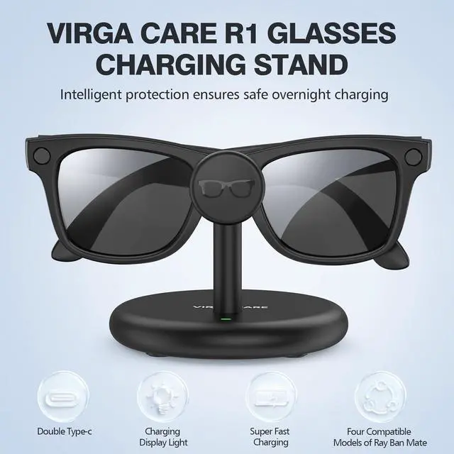 Alt view image 3 of 7 - Meta Ray-Ban Smart Glasses Charger Stand, Charging Dock for Ray-Ban Meta Wayfarer, Headliner, Skyler Gen 1/2 & Oakley Meta HSTN, USB-C Safe Charging Base with Multi-Protection