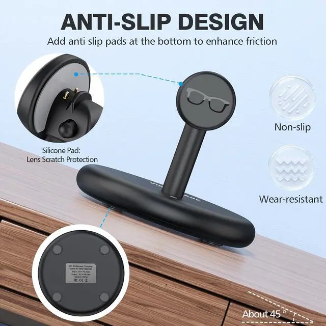 Alt view image 6 of 7 - Meta Ray-Ban Smart Glasses Charger Stand, Charging Dock for Ray-Ban Meta Wayfarer, Headliner, Skyler Gen 1/2 & Oakley Meta HSTN, USB-C Safe Charging Base with Multi-Protection