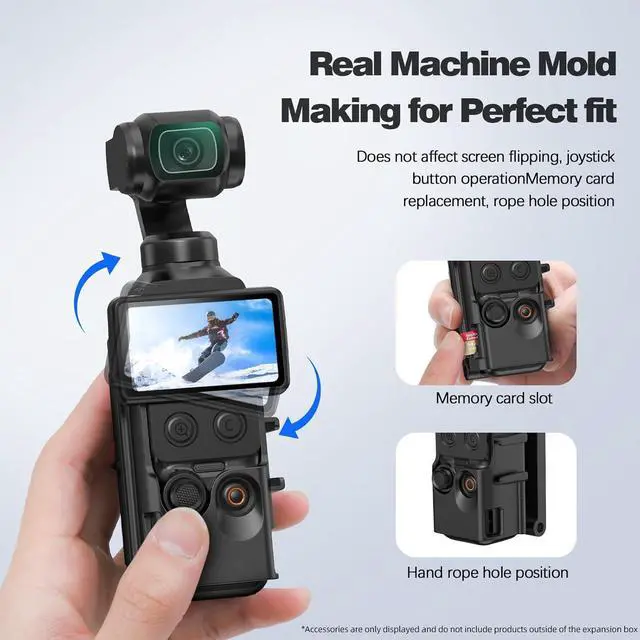 Alt view image 6 of 7 - Magnetic Mount Bracket for D-JI Pocket 4, 180°Rotatable Camera Holder with 1/4" Screw & GoPro Interface, Anti-Slip & Anti-Drop Adapter for Vlog, Travel, Outdoor (Black)