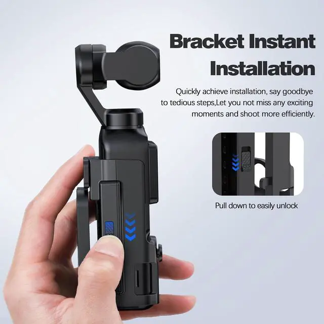Alt view image 5 of 7 - Magnetic Mount Bracket for D-JI Pocket 4, 180°Rotatable Camera Holder with 1/4" Screw & GoPro Interface, Anti-Slip & Anti-Drop Adapter for Vlog, Travel, Outdoor (Black)