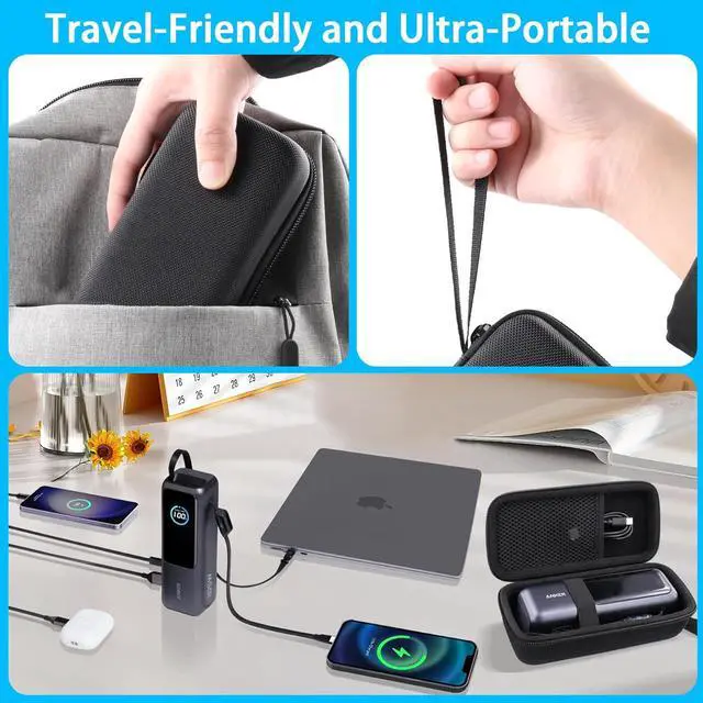 Alt view image 3 of 7 - Hard Travel Case for Anker 25,000mAh Laptop Power Bank, Compatible with Anker Zolo A1695 Power Bank 25K 165W, Case Only (Black Case)