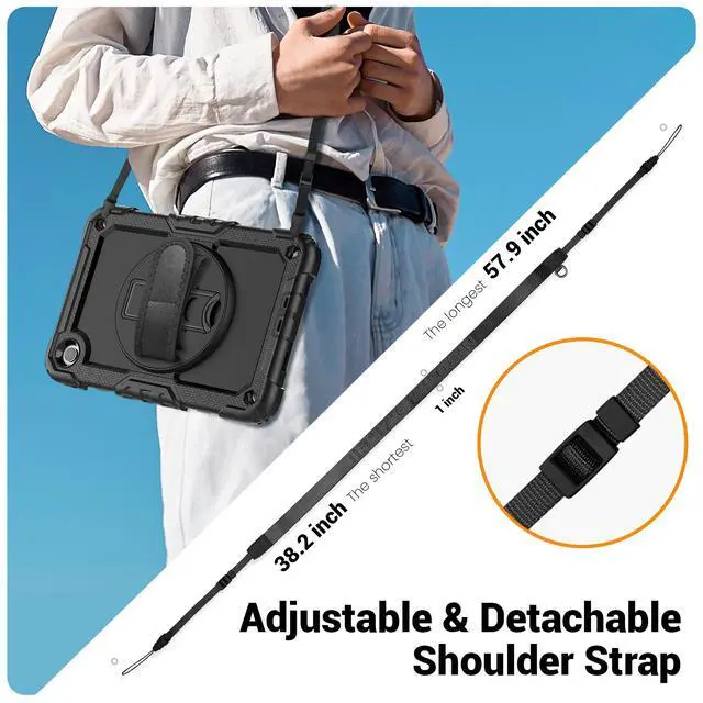 Alt view image 5 of 7 - BONAEVER Case for Xiaomi Redmi Pad 2 SE 9.7 inch 2026, Protective Cover with Screen Protector Pen Holder Hand/Shoulder Strap/Universal Stylus Pen