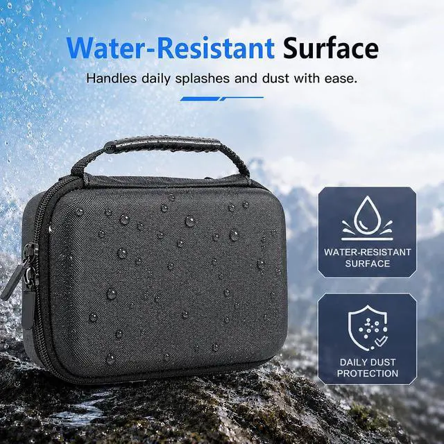 Alt view image 4 of 7 - Travel Carrying Case for DJI Osmo Pocket 3 / Pocket 4 Accessories, Portable Hard PU Protective Storage Bag with Wrist Strap & Two-Way Zipper