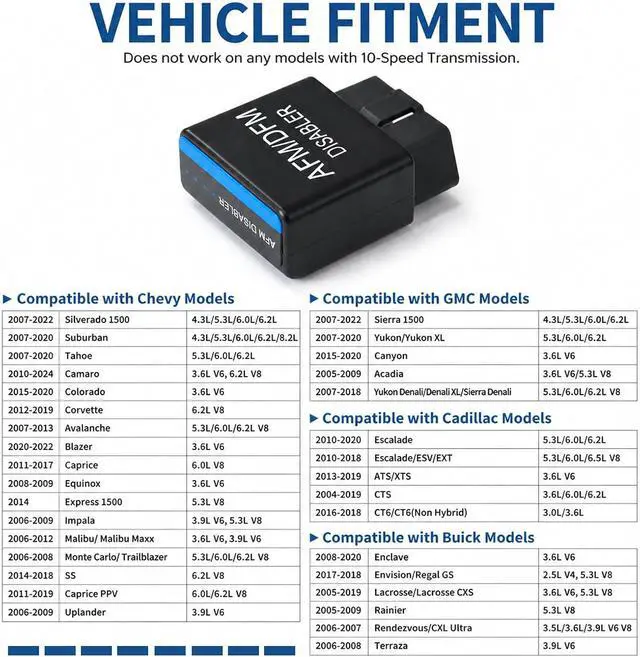 Alt view image 2 of 7 - AFM/DFM Disabler Active Fuel Management Disabler Compatible with GM V6 V8 4.3L 5.3L 6.0L 6.2L - Fits for Chevy Silverado 1500 Tahoe Avalanche, GMC Sierra Yukon, Cadillac Escalade