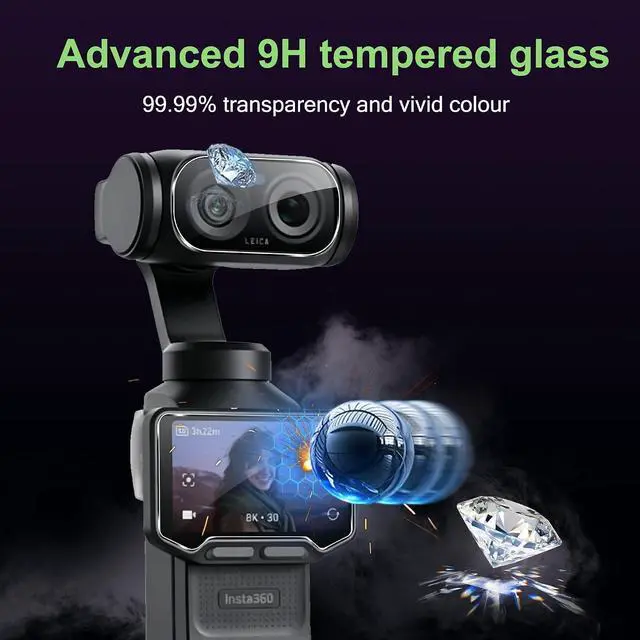 Alt view image 5 of 5 - Screen Protector for Insta 360 Luna Ultra, HD Tempered Glass Flim for Insta 360 Luna Ultra, Anti-Scratch, Bubble Free, HD Clarity (3+3 pack)