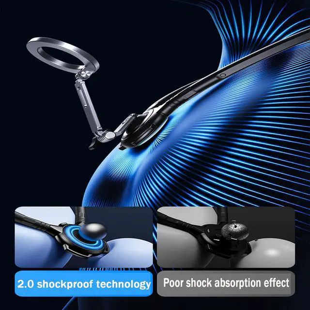 Alt view image 5 of 7 - Magnetic Neck Phone Holder, Adjustable Cellphone Stand Around Neck Potable Hands Free Magnet Phone Mount for POV Vlog Recording with Chest Strap for iPhone 16 15 14 13 12 and Androids