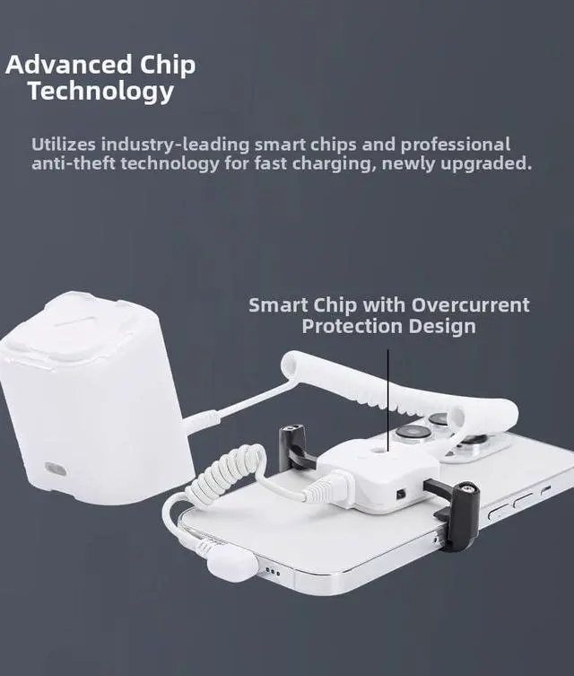 Alt view image 6 of 7 - Anti Theft Cell Phone Display Stand with Remote Control 95-120dB Security Alarm Fast Charging Claw Fixation Nonslip Silicone Desktop Stand Holder Dock for Cell Phones ( For USB Type C Port)