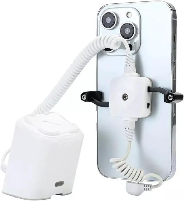 Alt view image 7 of 7 - Anti Theft Cell Phone Display Stand with Remote Control 95-120dB Security Alarm Fast Charging Claw Fixation Nonslip Silicone Desktop Stand Holder Dock for Cell Phones (For IOS Lightning Port)