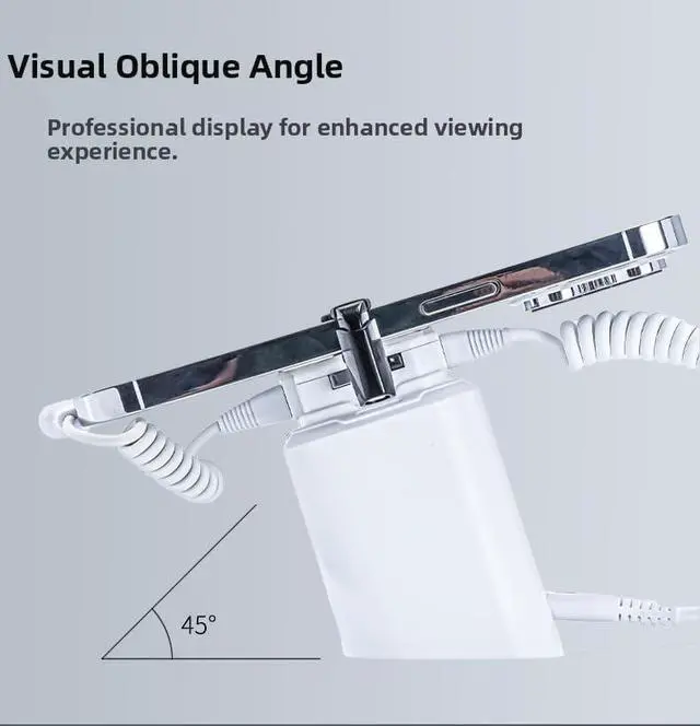 Alt view image 2 of 7 - Anti Theft Cell Phone Display Stand with Remote Control 95-120dB Security Alarm Fast Charging Claw Fixation Nonslip Silicone Desktop Stand Holder Dock for Cell Phones (For IOS Lightning Port)