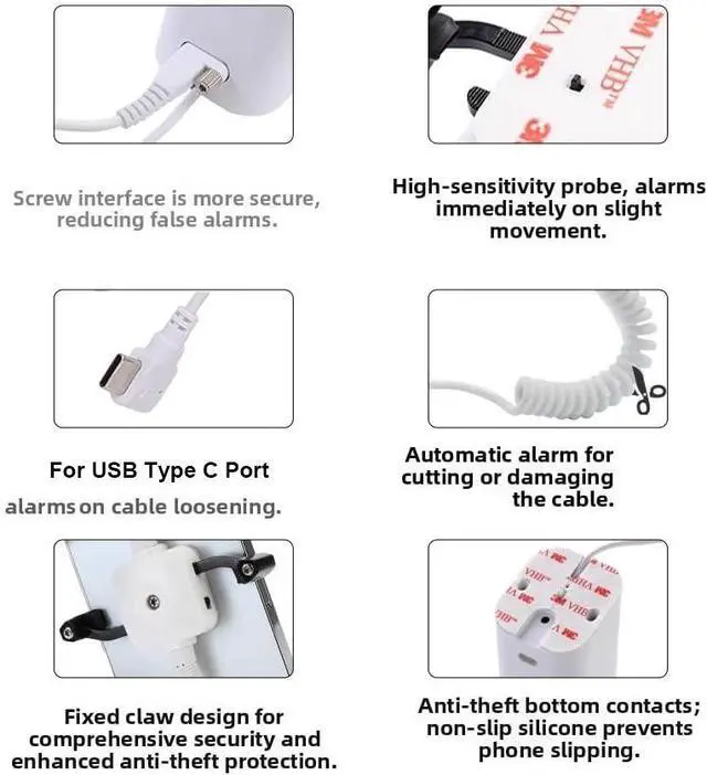 Alt view image 3 of 7 - Tablet Anti-Theft Display Stand with Charging Function and 95dB - 120dB Security Alarm Design for Tablets Cell Phones Electronic Product Commercial Display (For IOS Lightning Port)