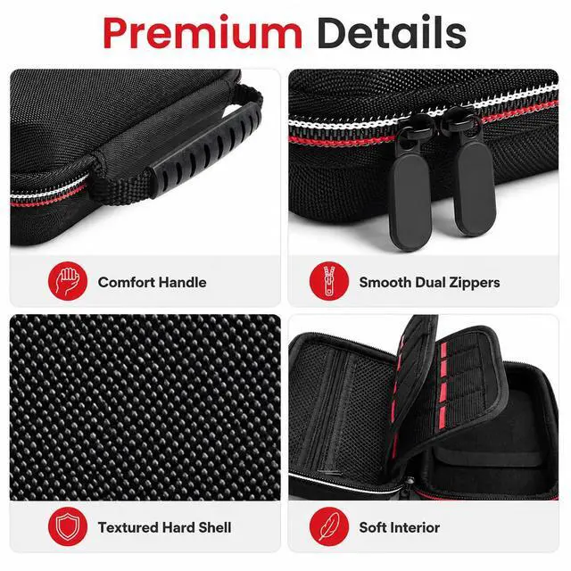 Alt view image 4 of 7 - Carrying Case for 3DSXL Protective Carrying Bag with 16 Game Card Slots, Hard Protective Shell Travel Case for 3DSXL NEW 3DSXL/LL