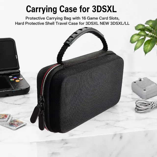 Alt view image 7 of 7 - Carrying Case for 3DSXL Protective Carrying Bag with 16 Game Card Slots, Hard Protective Shell Travel Case for 3DSXL NEW 3DSXL/LL