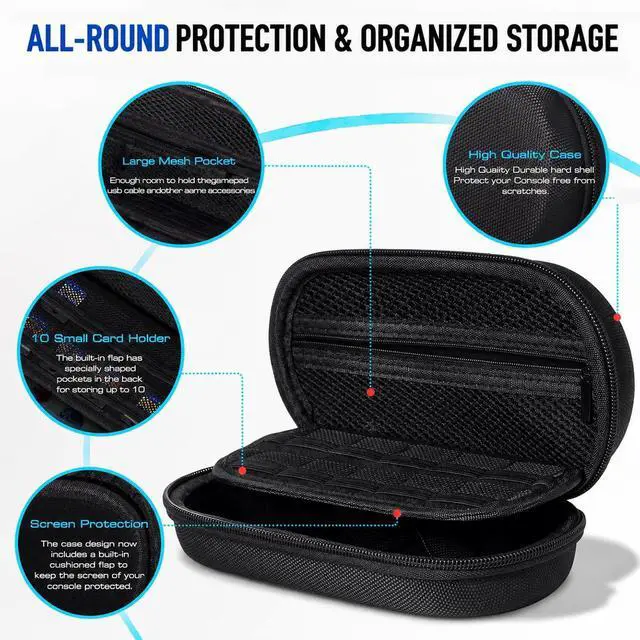 Alt view image 3 of 7 - Carrying Case Compatible for PS Vita 1000, PS Vita 2000, PSP 3000 with Cover. EVA Hard Travel Carring Cover with 10 Game Slots, Protective Gaming Case with Enough Room