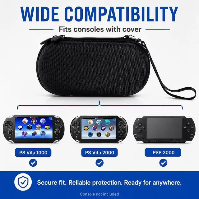 Alt view image 2 of 7 - Carrying Case Compatible for PS Vita 1000, PS Vita 2000, PSP 3000 with Cover. EVA Hard Travel Carring Cover with 10 Game Slots, Protective Gaming Case with Enough Room