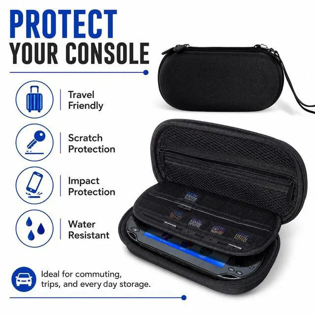 Alt view image 6 of 7 - Carrying Case Compatible for PS Vita 1000, PS Vita 2000, PSP 3000 with Cover. EVA Hard Travel Carring Cover with 10 Game Slots, Protective Gaming Case with Enough Room