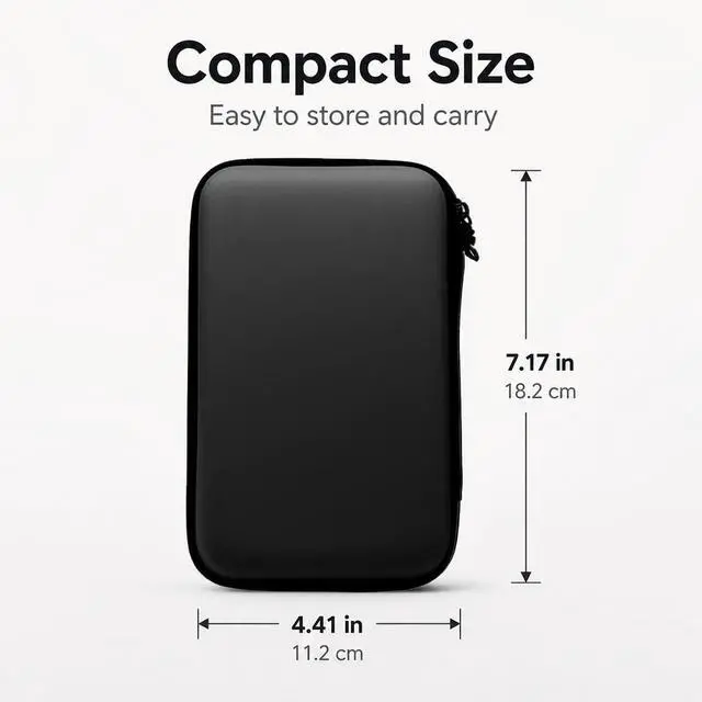 Alt view image 3 of 7 - 3DS Carrying Case, EVA Hard Shell Travel Case with 8 Game Card Slots, Detachable Hand Wrist Strap, Waterproof Shockproof Protective Storage for New 3DS, 3DS, 2DS XL or DSi, DS Lite, Black