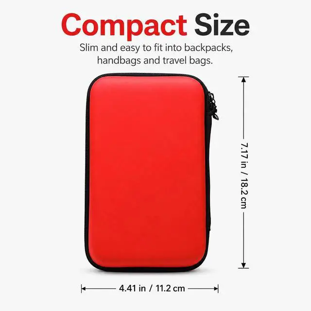 Alt view image 3 of 7 - 3DS Carrying Case, EVA Hard Shell Travel Case with 8 Game Card Slots, Detachable Hand Wrist Strap, Waterproof Shockproof Protective Storage for New 3DS, 3DS, 2DS XL or DSi, DS Lite, Black Red