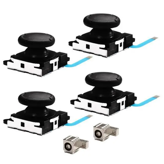 Alt view image 2 of 5 - 4 Pack Joystick Analog Thumb Stick for Nintendo Switch Joy Con Controller Joycon Repair Kit with Flex Cable Screws Springs Thumbstick Grips Repair Tools