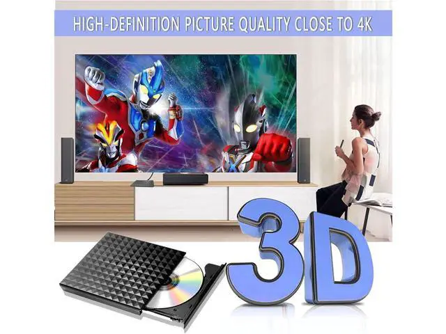 Alt view image 2 of 7 - BONAEVER External Blu-ray Drive Blu-ray Burner 6X Compatible with BD DVD CD Drive Portable Bluray Drive 100GB Slimline External Blu ray Drive usb 3.0 Type-C Port for Windows XP/7/8/10for Mac PC