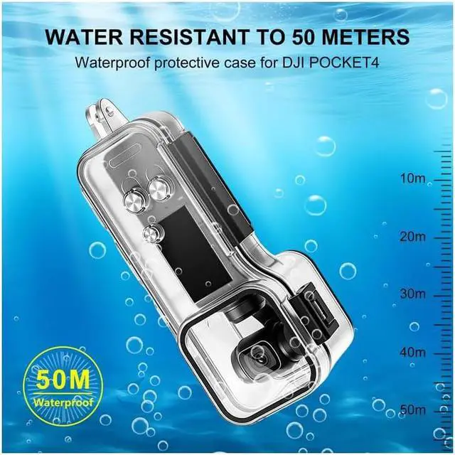 Alt view image 4 of 7 - BONAEVER OSMO Pocket 4 Dive Case,Waterproof Case for DJI Osmo Pocket 4 Camera, 50M Dive Shield for Underwater Filming, Diving, Swimming, Waterproof and dustproof with Adapter Mounting Bracket