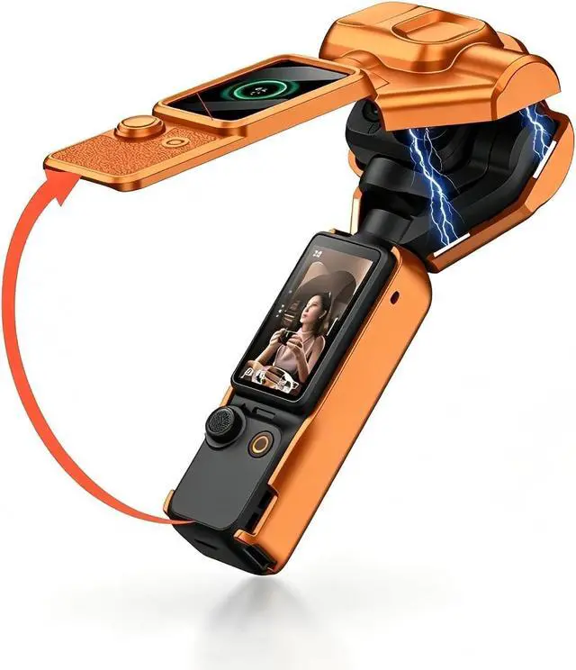 Alt view image 3 of 7 - Protective Cover Lens Cap Hard Case for DJI Osmo Pocket 4P / Pocket 4 Pro (Orange)