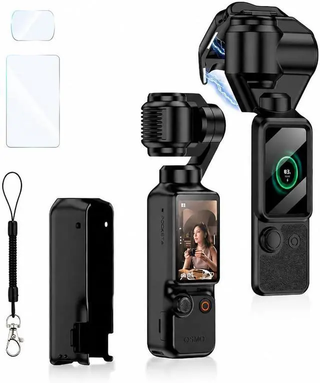 Main image of Hard Shell Case Compatible with DJI Osmo Pocket 4, Magnetic Cover | PC magnetic cover with screen and lens protectors, wrist strap, anti-fingerprint finish, flip-open shooting for travel vlogs