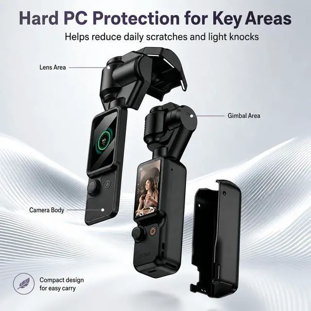 Alt view image 3 of 7 - Hard Shell Case Compatible with DJI Osmo Pocket 4, Magnetic Cover | PC magnetic cover with screen and lens protectors, wrist strap, anti-fingerprint finish, flip-open shooting for travel vlogs