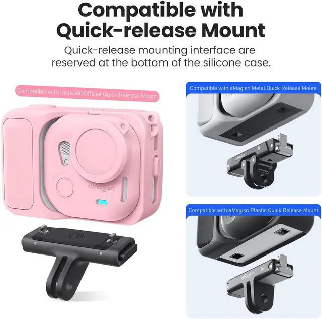 Alt view image 3 of 6 - Silicone Cover Set for Insta360 Go Ultra Camera, Anti-Loss Strap/Lanyard/Slicone case for The Action pod/Silicone Cover for The Camera Go Ultra