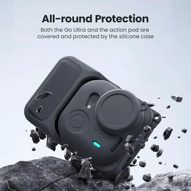 Alt view image 5 of 6 - Silicone Cover Set for Insta360 Go Ultra Camera, Anti-Loss Strap/Lanyard/Slicone case for The Action pod/Silicone Cover for The Camera Go Ultra