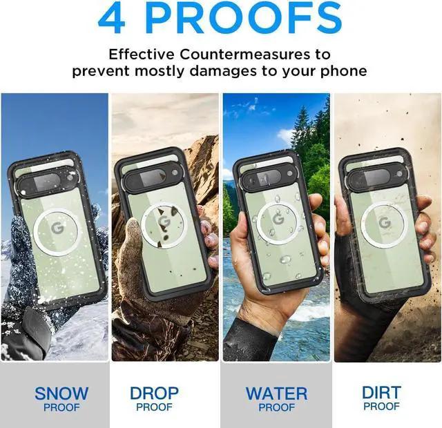 Alt view image 4 of 7 - Waterproof Case for Google Pixel 11 Pro with MagSafe 2026 | Snowproof,Dustproof and Shockproof,IP68 Real 360 Full Body Protection Fully Sealed Underwater Cover for Google Pixel 11 Pro