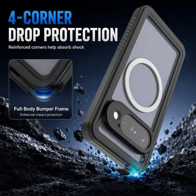 Alt view image 2 of 7 - Waterproof Case for Google Pixel 11 Pro with MagSafe 2026 | Snowproof,Dustproof and Shockproof,IP68 Real 360 Full Body Protection Fully Sealed Underwater Cover for Google Pixel 11 Pro