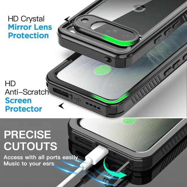 Alt view image 5 of 7 - Waterproof Case for Google Pixel 11 Pro XL with Built-in Screen Protector | Clear Water Proof Shockproof Dustproof Snowproof Full Body Rugged Transparent Underwater Phone Cover with Lanyard