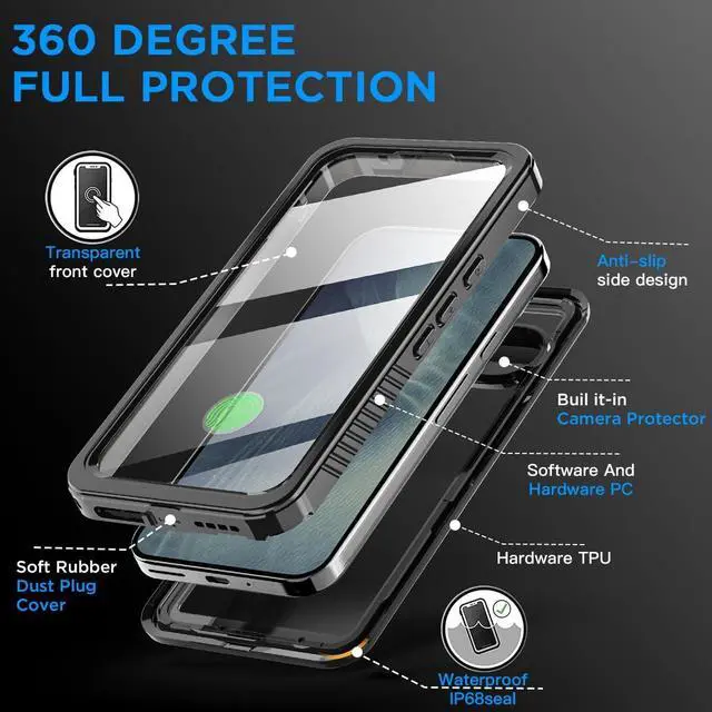 Alt view image 6 of 7 - Waterproof Case for Google Pixel 11 Pro XL with Built-in Screen Protector | Clear Water Proof Shockproof Dustproof Snowproof Full Body Rugged Transparent Underwater Phone Cover with Lanyard