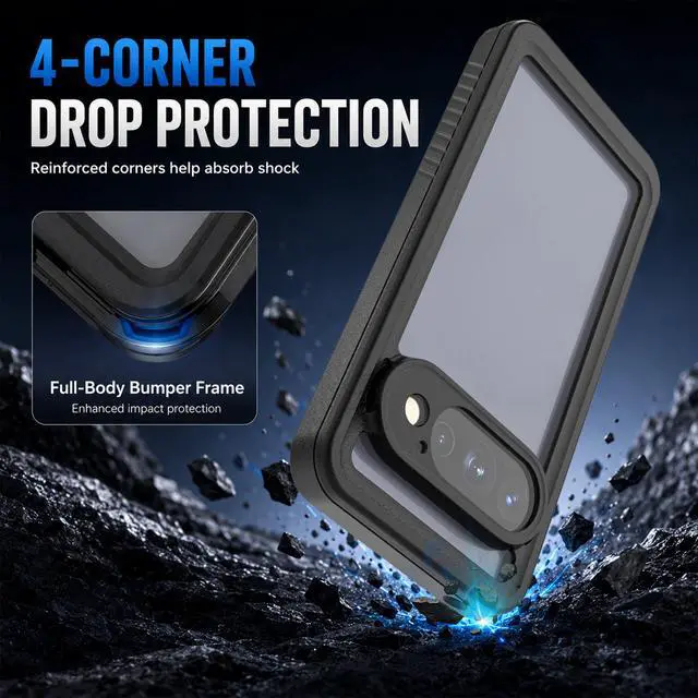 Alt view image 3 of 7 - Waterproof Case for Google Pixel 11 Pro with Built-in Screen Protector | Clear Water Proof Shockproof Dustproof Snowproof Full Body Rugged Transparent Underwater Phone Cover with Lanyard