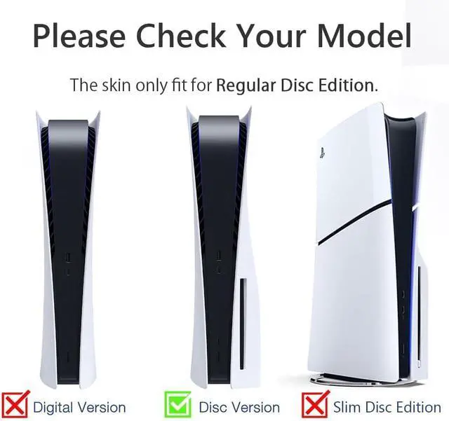 Alt view image 2 of 6 - Skin Compatible with PS5 Disc Edition Console and Controller Accessories Cover Skins Controller Skin Gift Skins for Console Full Set Skin Black
