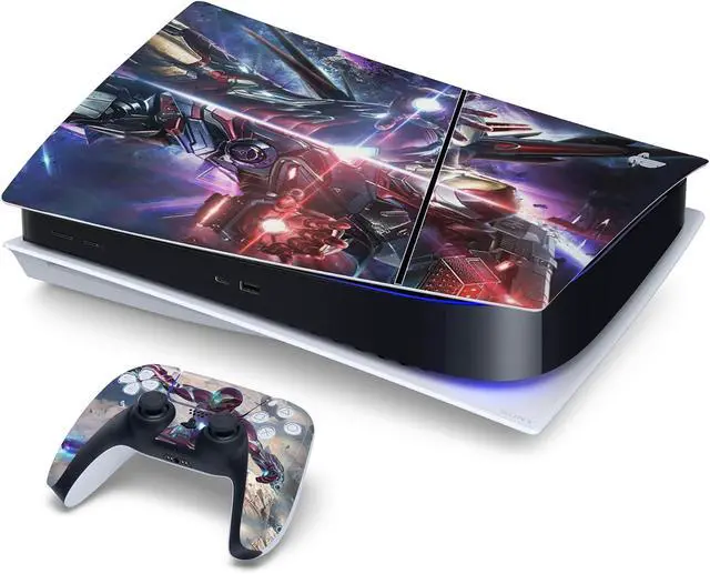 Alt view image 3 of 6 - Vinyl Skin Compatible with PS5 Slim (Digital Edition) |Console and Controller Accessories Cover Skins Controller Skin Gift Skins for Console Full Set Skin