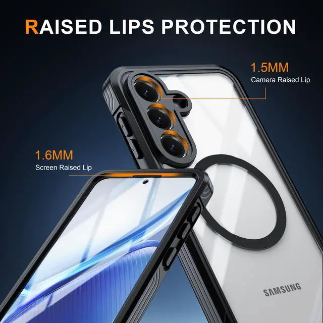 Alt view image 5 of 7 - Magnetic Case for Samsung Galaxy S26 FE, Compatible MagSafe, Galaxy S26 FE Magnetic Cover Built-in Transparent Screen Protector and Camera Protection, Full Body Case for Samsung S26 FE