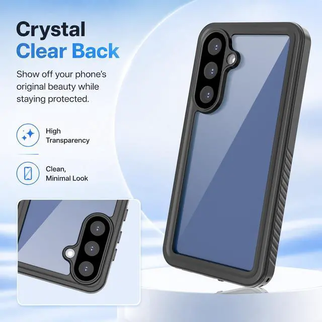 Alt view image 5 of 7 - Waterproof Case for Samsung Galaxy S26 FE, Built-in Screen Protector, Military-Grade Rugged, Shockproof, Dropproof, Dustproof, IP68, Full-Body Heavy-Duty Phone Cover