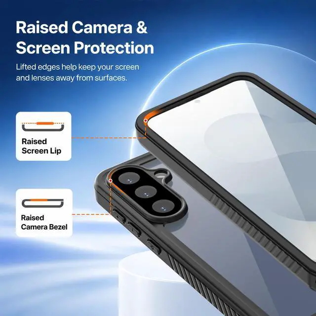 Alt view image 6 of 7 - Waterproof Case for Samsung Galaxy S26 FE, Built-in Screen Protector, Military-Grade Rugged, Shockproof, Dropproof, Dustproof, IP68, Full-Body Heavy-Duty Phone Cover