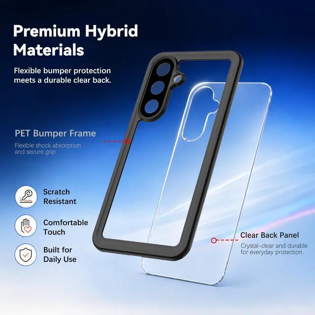 Alt view image 4 of 7 - Waterproof Case for Samsung Galaxy S26 FE, Built-in Screen Protector, Military-Grade Rugged, Shockproof, Dropproof, Dustproof, IP68, Full-Body Heavy-Duty Phone Cover