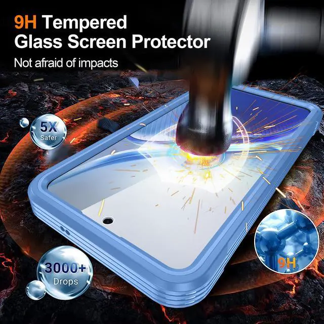 Alt view image 4 of 5 - Magnetic Case for Samsung Galaxy S26 FE, Compatible MagSafe, Galaxy S26 FE Magnetic Cover Built-in Transparent Screen Protector and Camera Protection, Full Body Case for Samsung S26 FE Blue